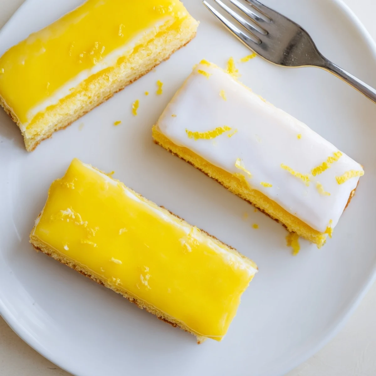 Golden Lemon Dessert Bars with a smooth glaze sit on a wire rack, revealing a buttery shortbread crust and tangy citrus filling.  
