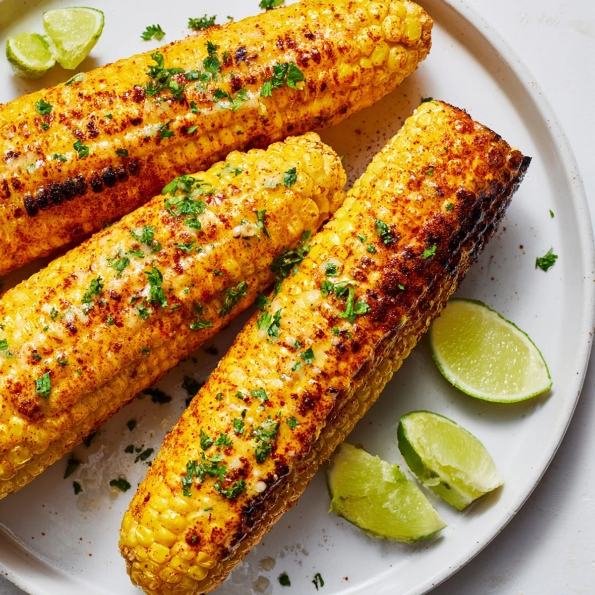 Close-up view of Cajun Spiced Grilled Corn on the Cob, highlighting the vibrant yellow kernels and rich, spicy butter coating the charred cob.