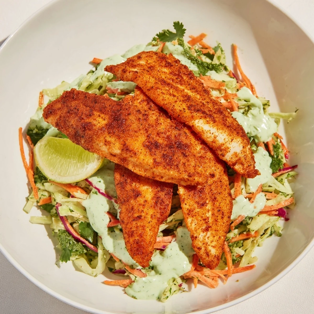 Warm corn tortillas cradle succulent, Cajun-spiced fish fillets, topped with crisp, tangy slaw and fresh cilantro.  