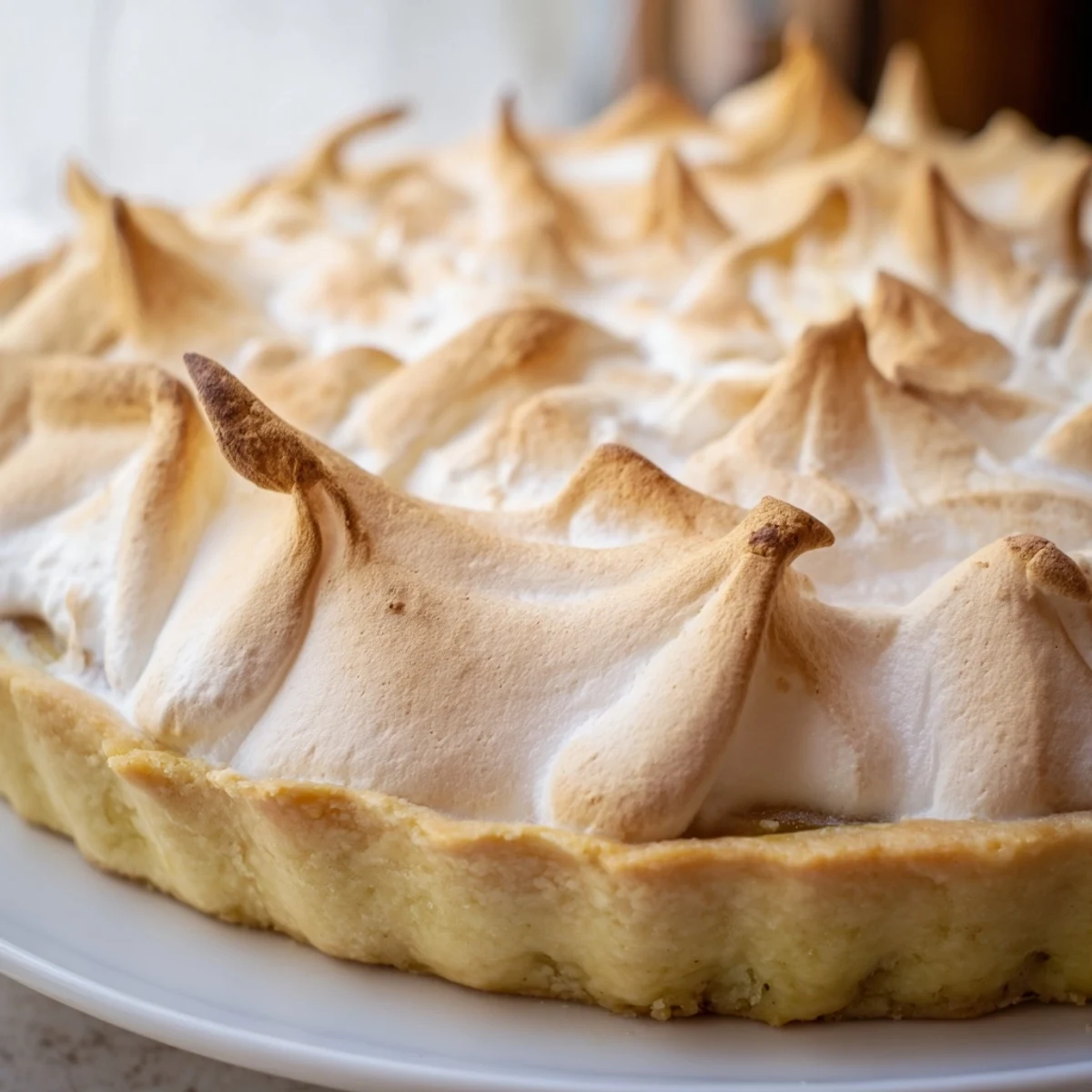 Warm Irish Apple Amber Tart reveals flaky crust and soft apple filling, cut into a wedge on a rustic wooden table.