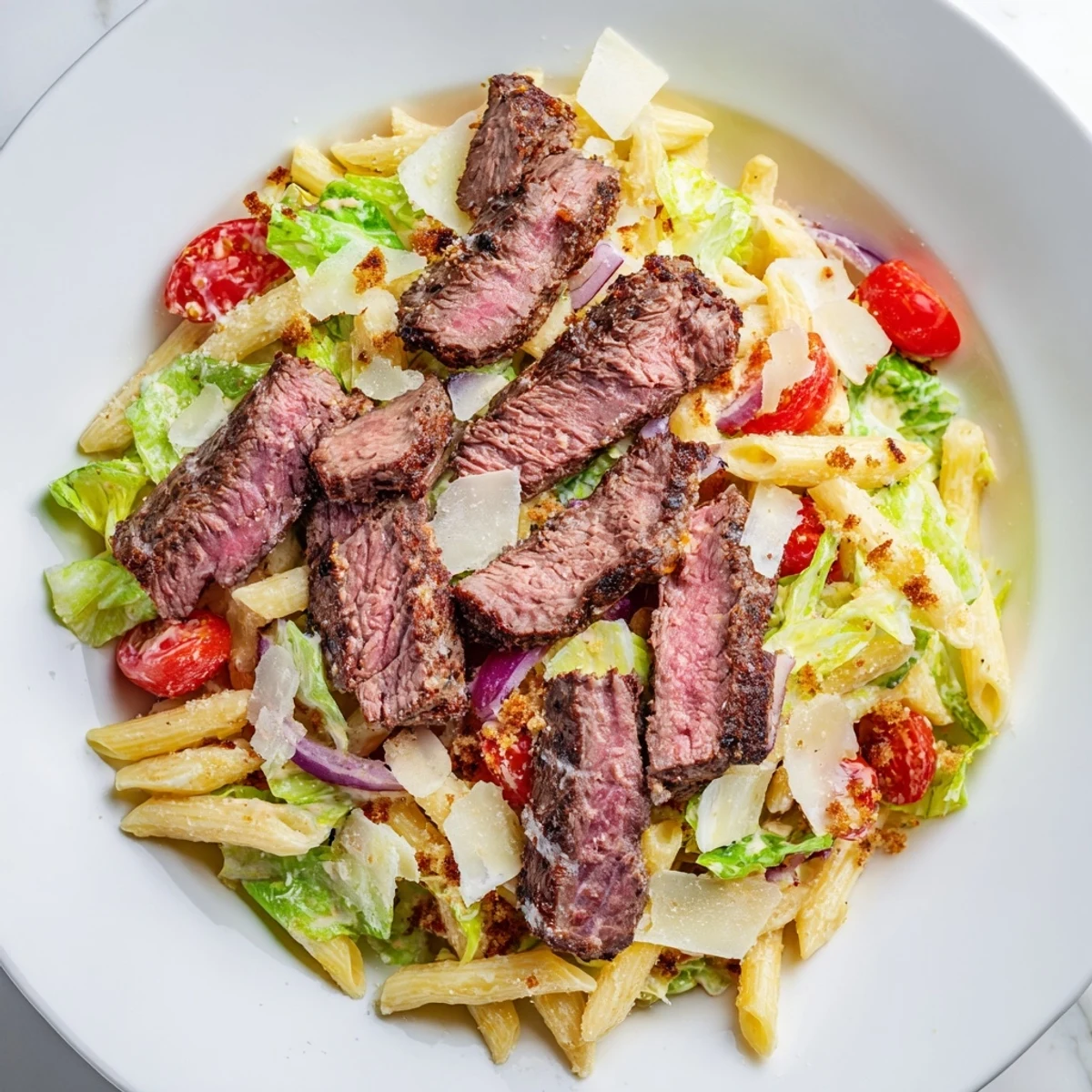 Serving the cold pasta salad on a chilled plate makes it perfect for summer lunches.