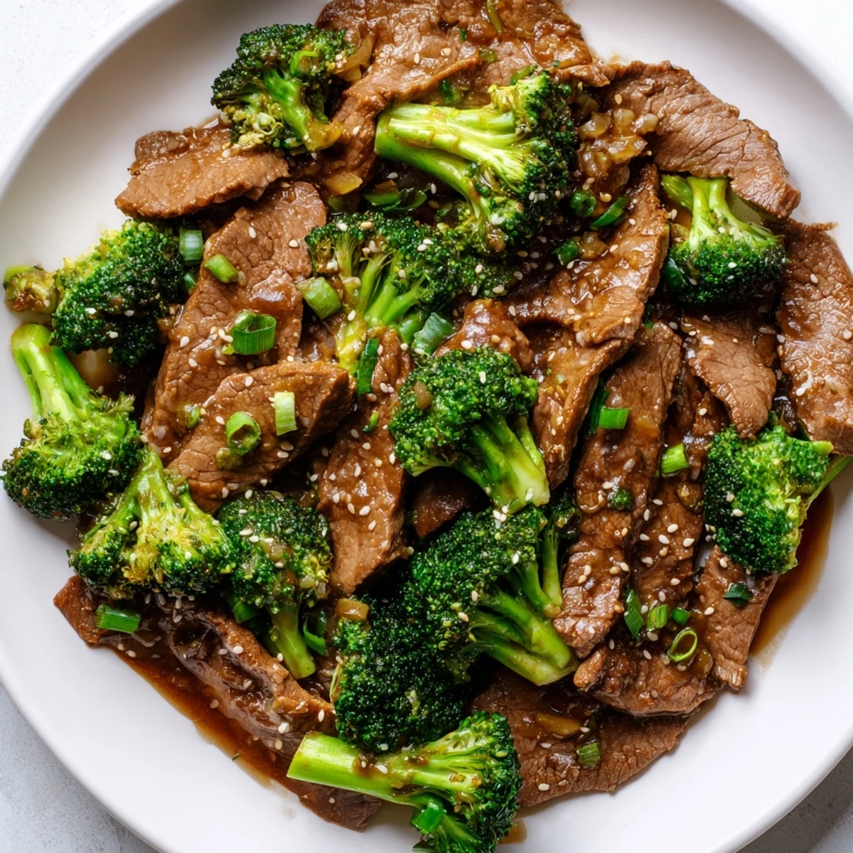 Steaming homemade Better Than Takeout Beef With Broccoli features tender beef slices and crisp broccoli florets coated in a glossy garlic sauce.