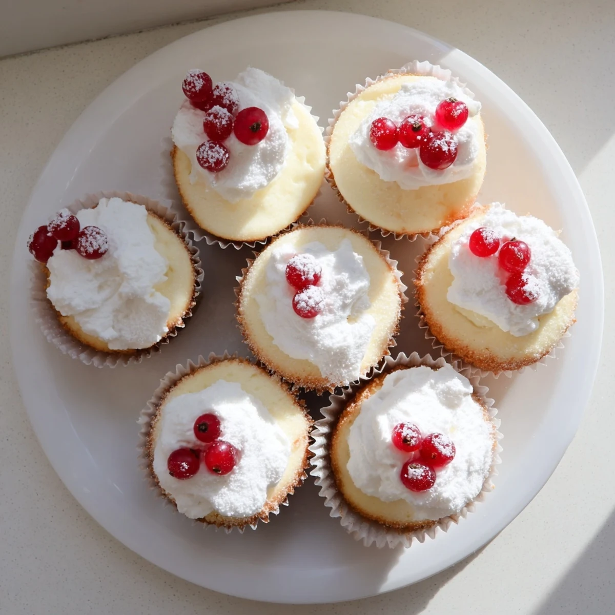 Creamy individual cheesecakes baked in muffin tins with crunchy vanilla cookie bottoms