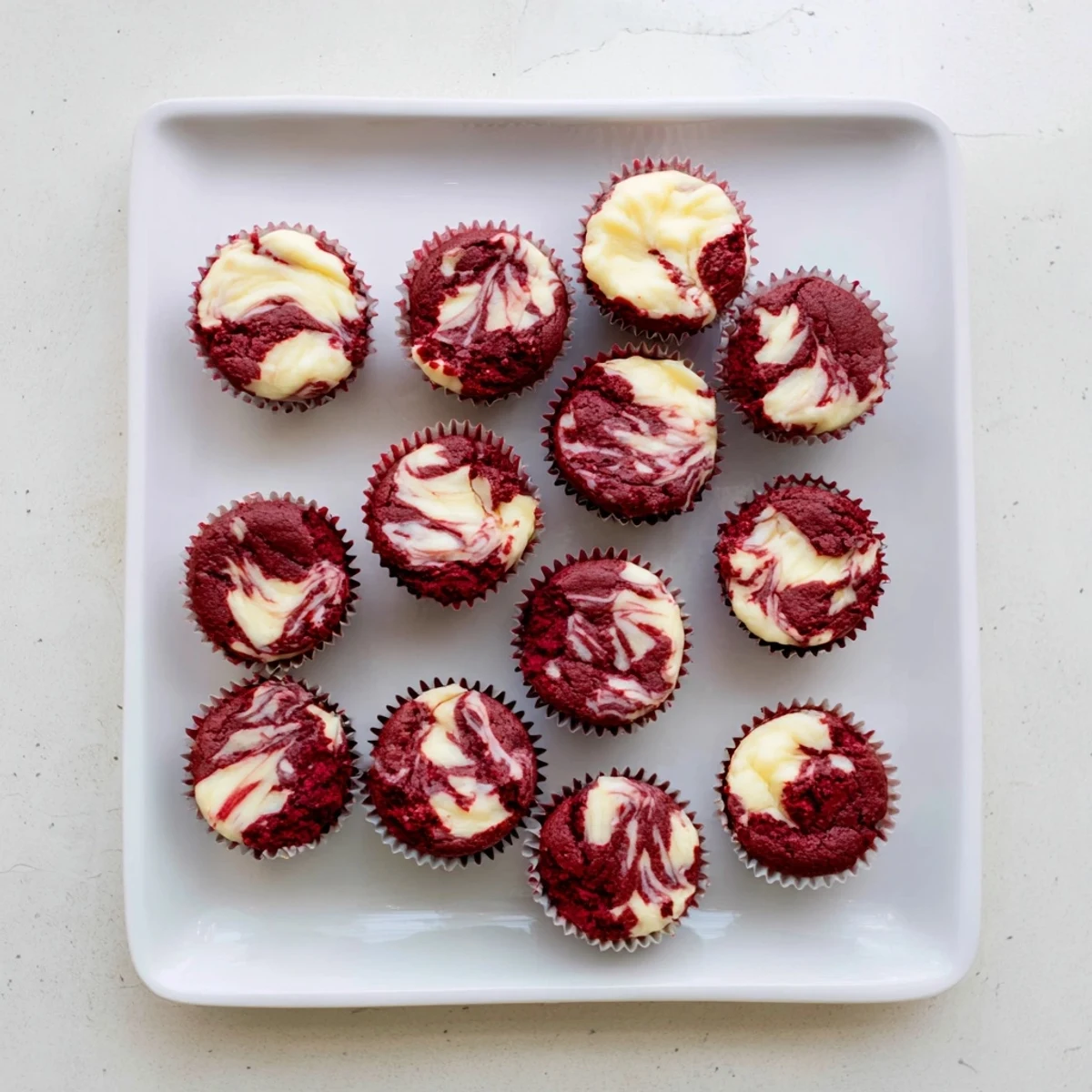 Decadent red velvet brownie bites featuring a creamy swirl and rich fudgy texture