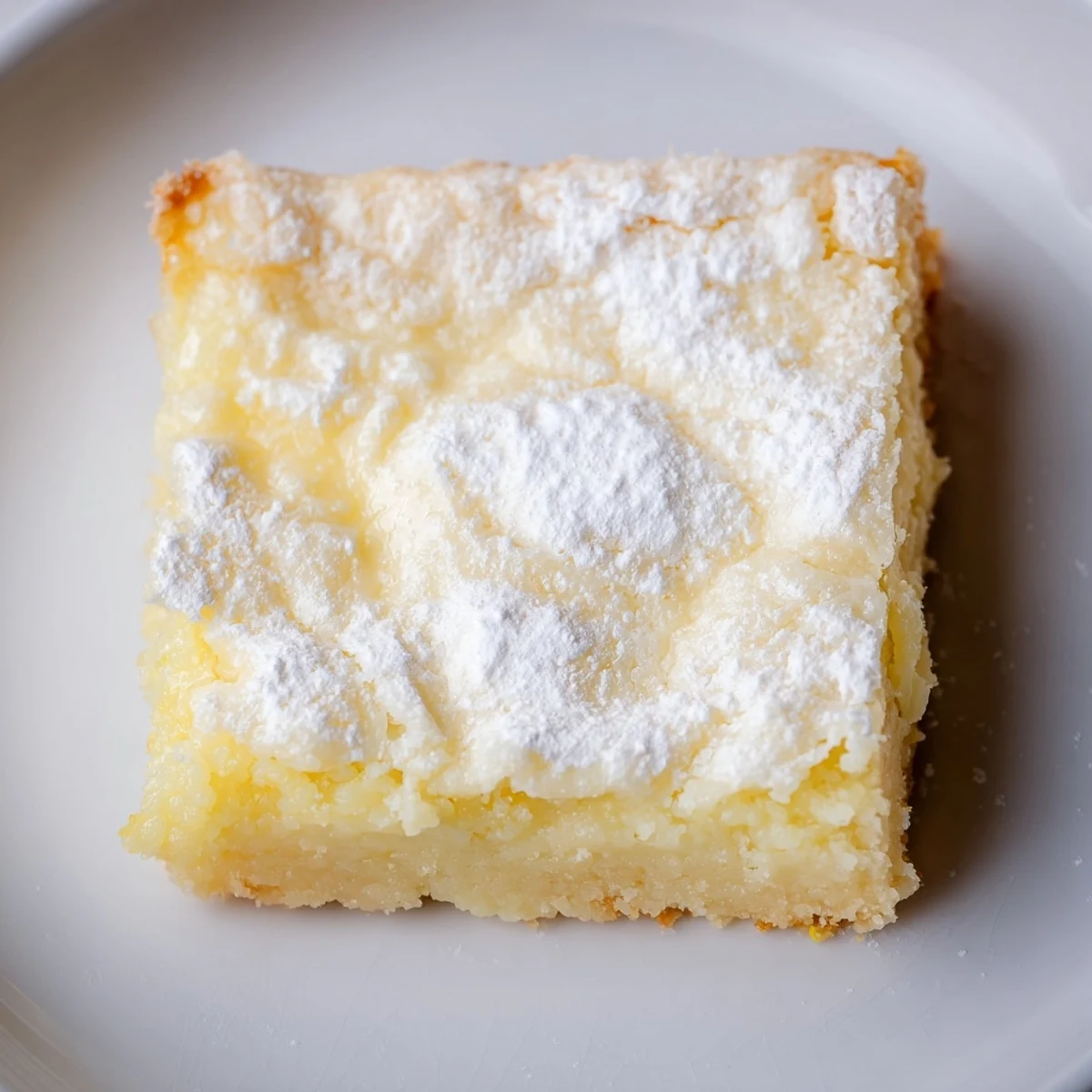 Creamy lemon gooey butter cake with a perfectly golden crust and gooey custard center