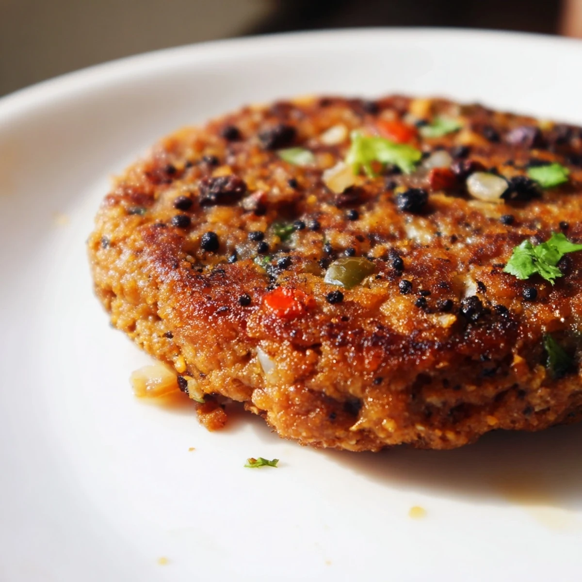 Golden Pakistani Chapli Kabab sizzling in pan with crispy edges and spices