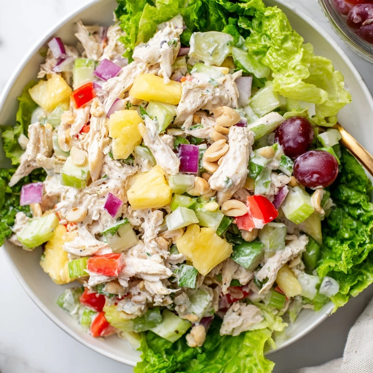 Chilled Hawaiian Chicken Salad with tender chicken, crisp celery, zesty lime