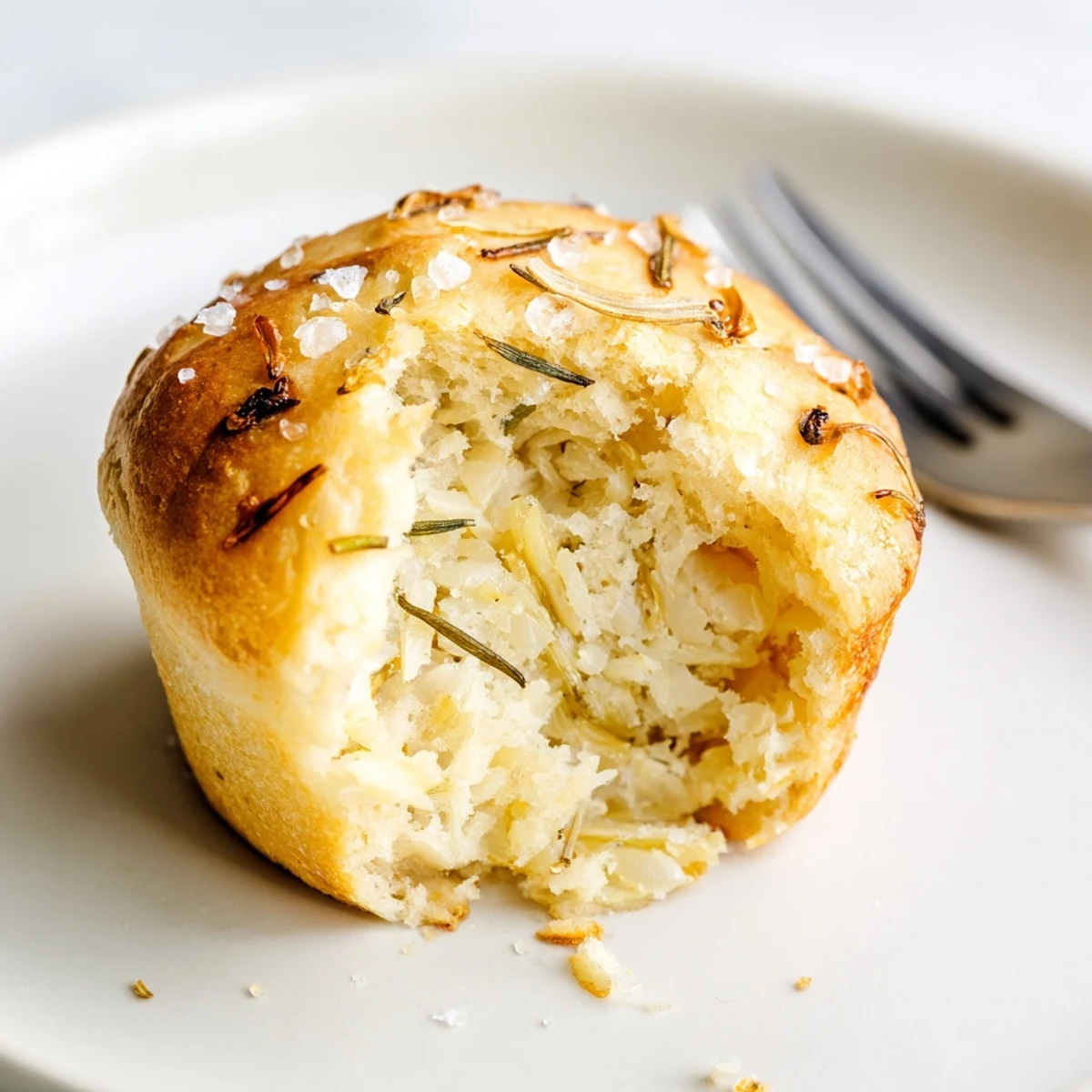 Warm and pillowy, these Garlic Rosemary Focaccia Muffins pair nicely with a salad