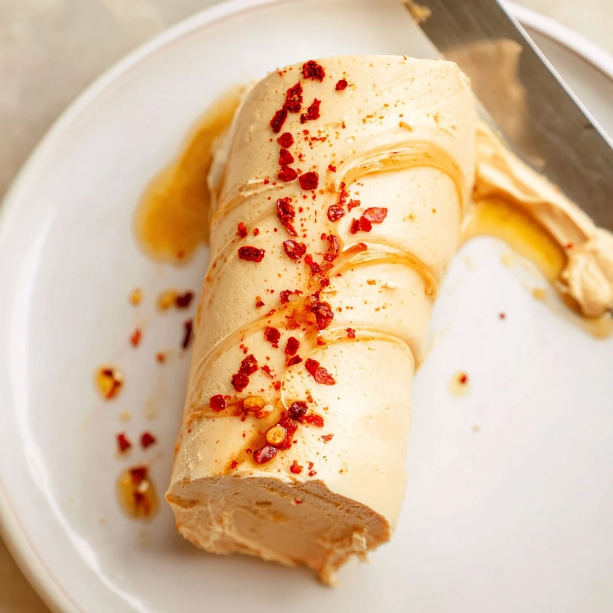 A dollop of Sweet Spicy Honey Butter on flaky biscuits, warm sweet heat