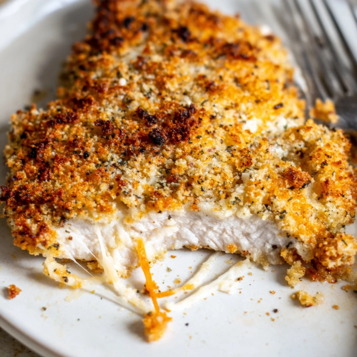 Weeknight Longhorn Steakhouses Parmesan Crusted Chicken, creamy cheese topping, crisp panko