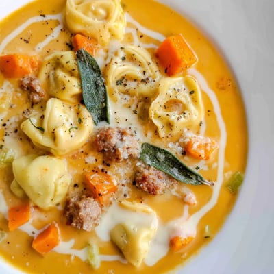Butternut Squash Sausage Tortellini Soup